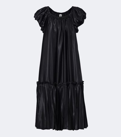 Noir Kei Ninomiya Noir Kei Ninomiya Pleated tiered satin midi dress