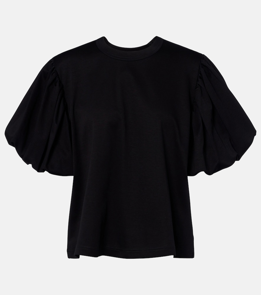 Noir Kei Ninomiya - Ruffle Tulle & Cotton Ponte T-Shirt