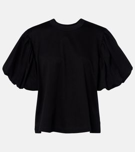 Noir Kei Ninomiya Noir Kei Ninomiya Puff-sleeve cotton jersey T-shirt