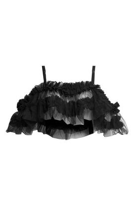 Noir Kei Ninomiya Noir Kei Ninomiya Ruffled Georgette & Tulle Crop Top