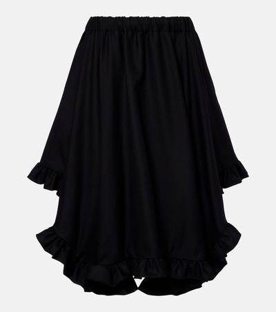 Noir Kei Ninomiya Noir Kei Ninomiya Ruffled tiered wool midi skirt