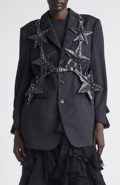 Noir Kei Ninomiya Noir Kei Ninomiya Studded Faux Leather Star Harness