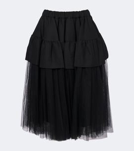Noir Kei Ninomiya Noir Kei Ninomiya Tiered wool and tulle midi skirt