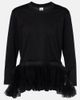 Noir Kei Ninomiya Noir Kei Ninomiya Tulle-trimmed cotton jersey top - 1