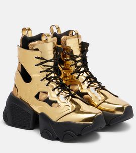 Noir Kei Ninomiya Noir Kei Ninomiya x Reebok metallic-effect cutout platform ankle boots