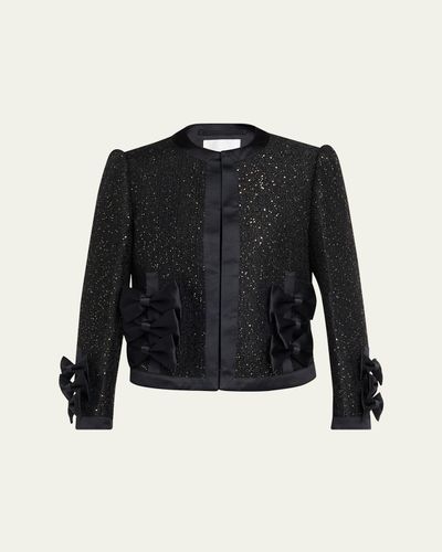 Noir Kei Ninomiya Satin Bow Sequined Jacket