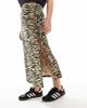 Noisy May Curve Noisy May Curve adjustable rushed midi skirt in beige zabra print-Black - 4