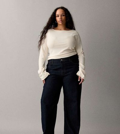 Noisy May Curve Noisy May Curve Alexa mid rise wide leg jeans in rinse-Blue