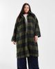 Noisy May Curve Noisy May Curve brushed wool look maxi overcoat in dark green plaid - 1