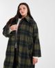 Noisy May Curve Noisy May Curve brushed wool look maxi overcoat in dark green plaid - 2