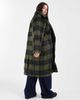 Noisy May Curve Noisy May Curve brushed wool look maxi overcoat in dark green plaid - 3