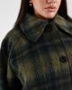 Noisy May Curve Noisy May Curve brushed wool look maxi overcoat in dark green plaid - 4