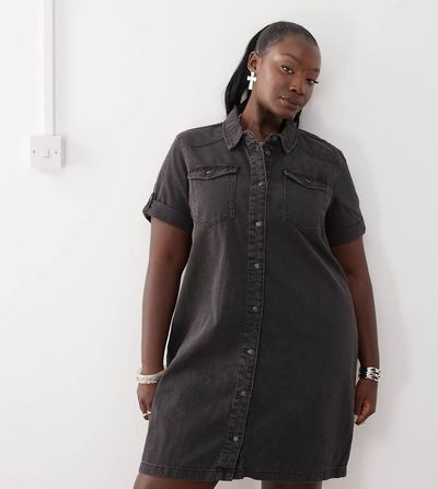 Noisy May Curve Noisy May Curve denim dress in black