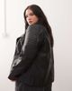 Noisy May Curve Noisy May Curve faux leather jacket in black - 4