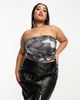 Noisy May Curve Noisy May Curve faux leather mini skirt with slit in black - 1