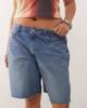 Noisy May Curve Noisy May Curve high waist bermuda denim short in mid wash blue - 3