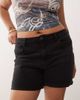 Noisy May Curve Noisy May Curve high waisted denim shorts in black denim - 3