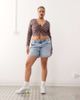 Noisy May Curve Noisy May Curve high waisted denim shorts in light wash blue - 2