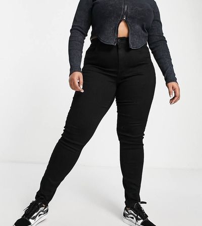 Noisy May Curve Noisy May Curve high waisted skinny jeans in black