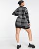 Noisy May Curve Noisy May Curve knit mini sweater dress in black check-Multi - 2