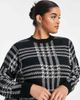Noisy May Curve Noisy May Curve knit mini sweater dress in black check-Multi - 3