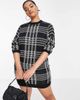 Noisy May Curve Noisy May Curve knit mini sweater dress in black check-Multi - 4