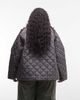 Noisy May Curve Noisy May Curve lightweight quilted jacket with corduroy contrast collar in brown plaid - 4