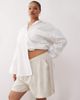 Noisy May Curve Noisy May Curve linen mix shorts in oatmeal-Neutral - 2