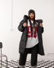Noisy May Curve Noisy May Curve longline padded coat with oversized hood in black - 1