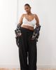Noisy May Curve Noisy May Curve loose fit linen mix pants in black - 1