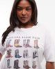 Noisy May Curve Noisy May Curve oversize T-shirt with cowboy boots graphic in white - 1