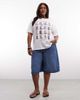 Noisy May Curve Noisy May Curve oversize T-shirt with cowboy boots graphic in white - 2