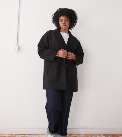 Noisy May Curve Noisy May Curve oversized collar jacket in black