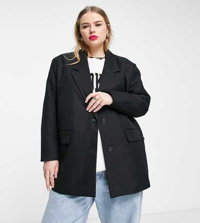 Noisy May Curve Noisy May Curve tailored blazer in black