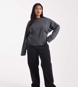 Noisy May Curve Noisy May Curve Yolanda mid rise wide leg jeans in black