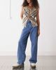 Noisy May Noisy May Alexa mid rise straight leg jeans in mid blue denim - 1