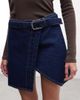 Noisy May Noisy May asymmetric slit denim mini skirt with belt in dark blue - 4