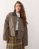 Noisy May Noisy May barn jacket with faux leather collar detail in brown - 1