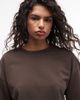 Noisy May Noisy May boxy crop T-shirt in washed brown - part of a set-White - 4
