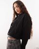 Noisy May Noisy May boxy cropped denim jacket in black - 1