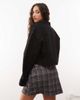 Noisy May Noisy May boxy cropped denim jacket in black - 3