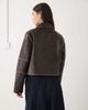 Noisy May Noisy May boxy faux leather jacket in brown with contrast detail - 4