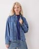 Noisy May Noisy May boxy fit denim jacket in mid blue denim - 1