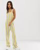 Noisy May Noisy May bright stripe wide leg jumpsuit-White - 1