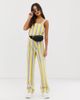 Noisy May Noisy May bright stripe wide leg jumpsuit-White - 4