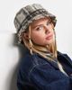 Noisy May Noisy May brushed bucket hat in brown plaid-Navy - 1