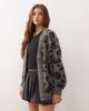 Noisy May Noisy May brushed knit leopard cardigan in gray - 1