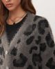 Noisy May Noisy May brushed knit leopard cardigan in gray - 2