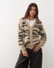 Noisy May Noisy May brushed knit zebra cardigan in beige and gray-Neutral - 1
