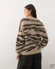 Noisy May Noisy May brushed knit zebra cardigan in beige and gray-Neutral - 3